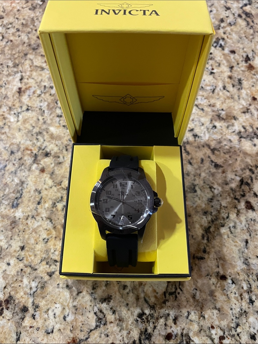 Invicta Pro Diver Black Dial and Case Watch with Black Silicone Strap